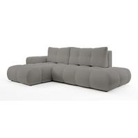 ECKSOFA L Form Hosio Grau 286/177/88 cm Links mit Schlaffunktion - Schwarz/Grau, Kunststoff/Textil (177/286cm) - AX Living