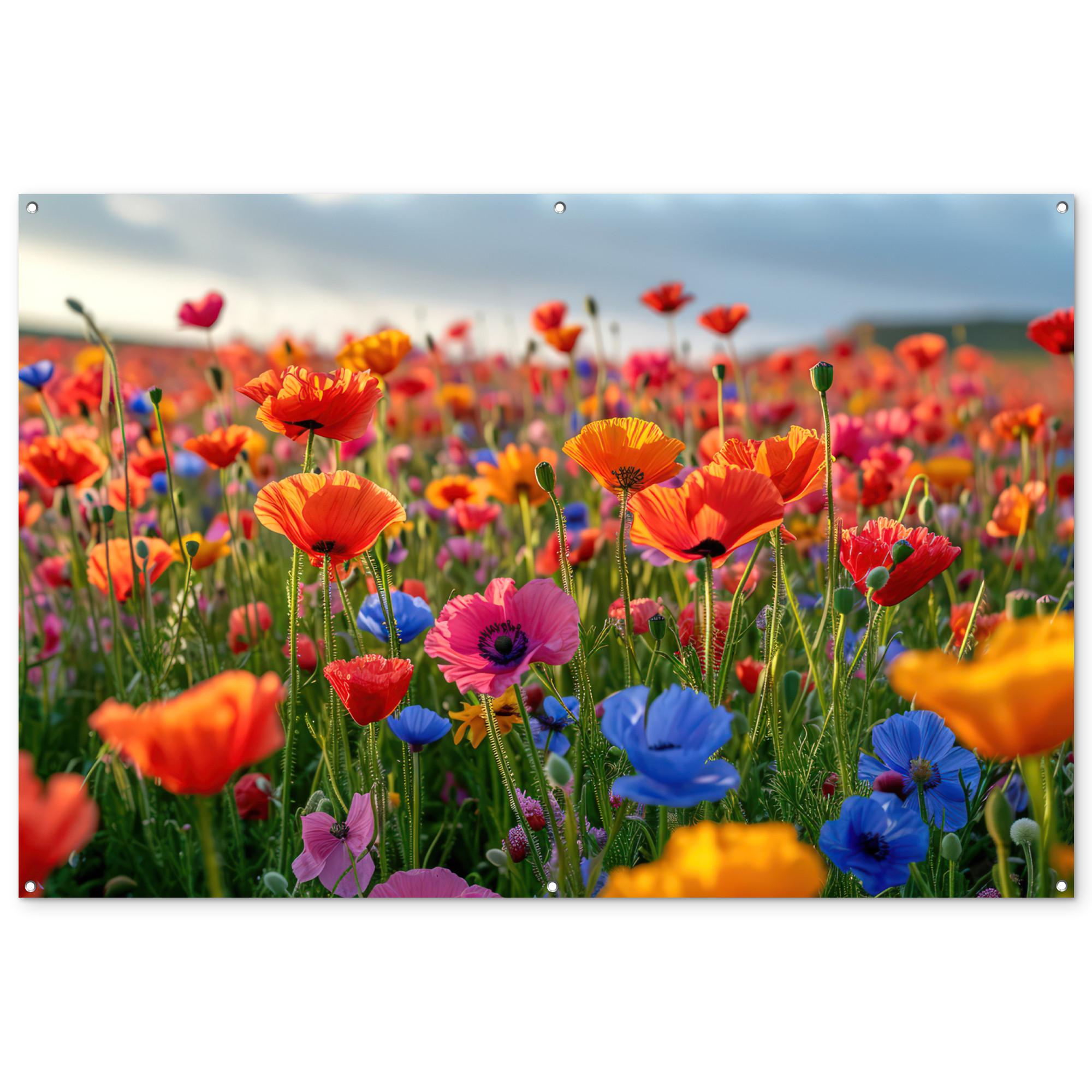 GARTENPOSTER Blumen - Mohnblumen - Farbenfroh - Natur Poster für draußen 180x120 cm - Dunkelorange, Kunststoff (180/120/0.2cm) - OnlyWow