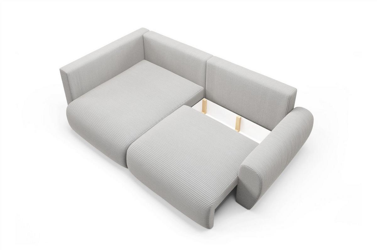ECKSOFA Galan Mini Mit Schlaffunktion - Hellgrau, Holzwerkstoff/Textil (241/153cm) - Fun Möbel