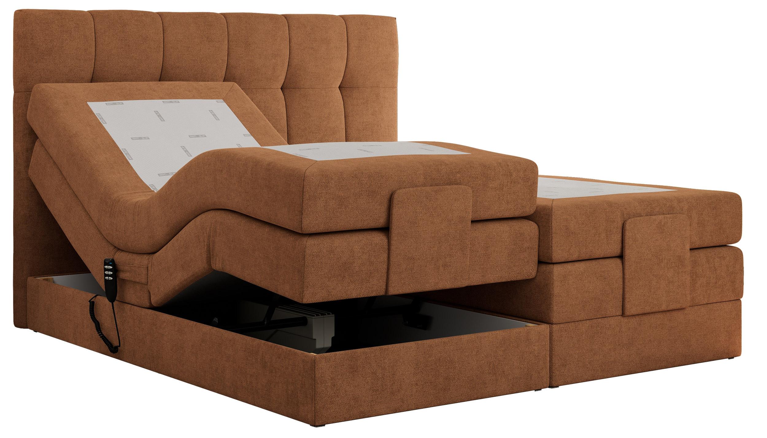 BOXBETT VITTORIA 200/200 - Orange Struktur - H3 - Orange, Holz/Textil (200/200cm) - MKS