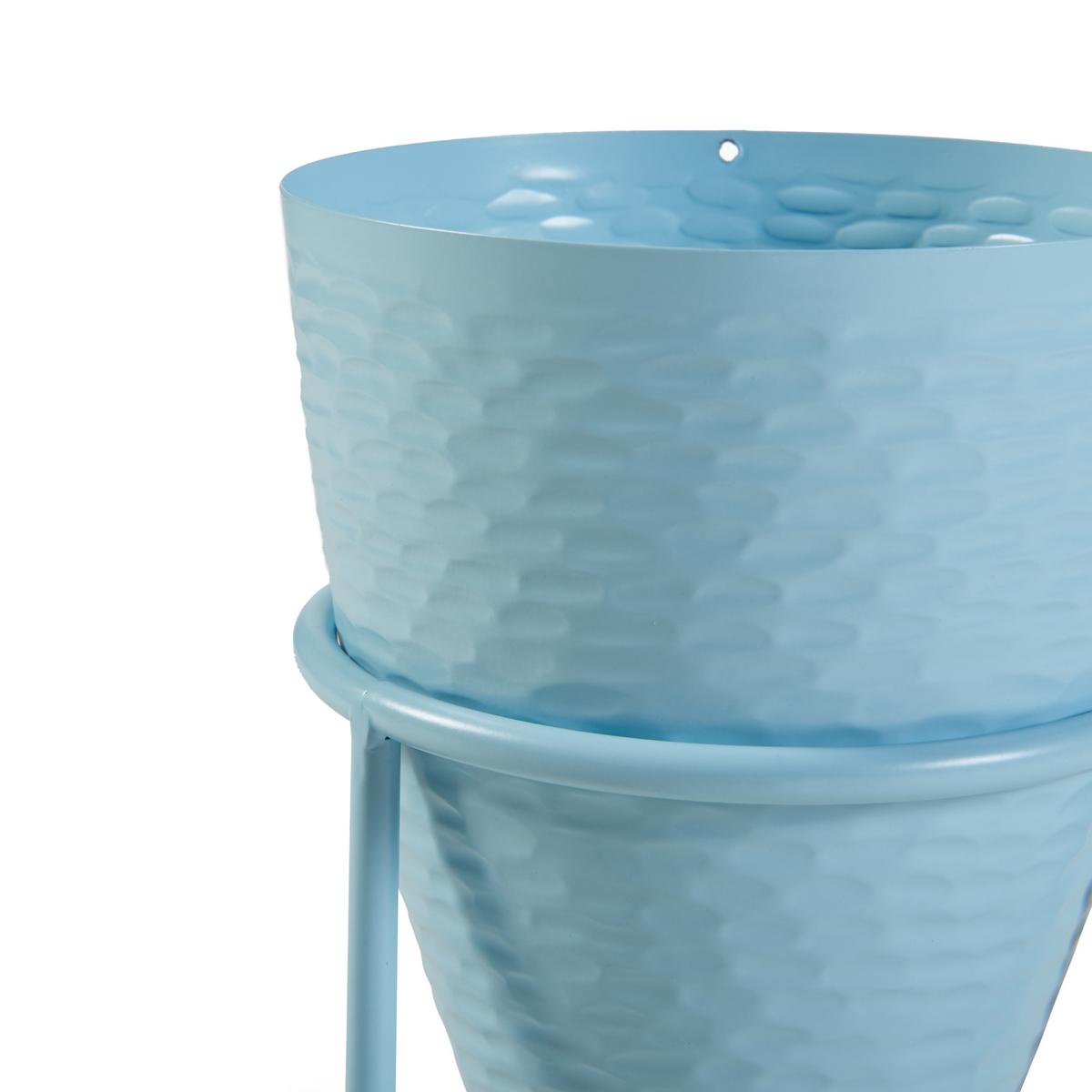 BLUMENSTÄNDER Asten - Hellblau, Metall (16/16/40.5cm) - [en.casa]