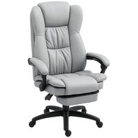 BÜROSTUHL mit 5 Massagemodi, Ergonomisch Schreibtischstuhl mit Liegefunktion - Hellgrau/Schwarz, Kunststoff (68.5/121/68.5cm) - Vinsetto