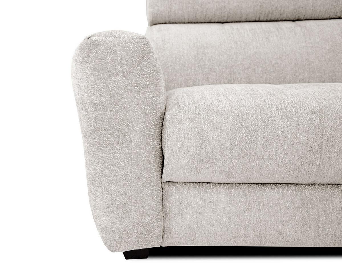 SOFA CALVERA 3-Sitzer mit 1 Relaxfunktion, weiß - Weiß, Holzwerkstoff/Textil (204/79/106cm) - Wozimo