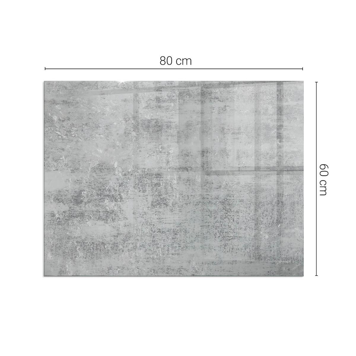 GLASPLATTE für Kamin 80x60 cm - Grau, Glas (80/60/0.4cm) - TULUP