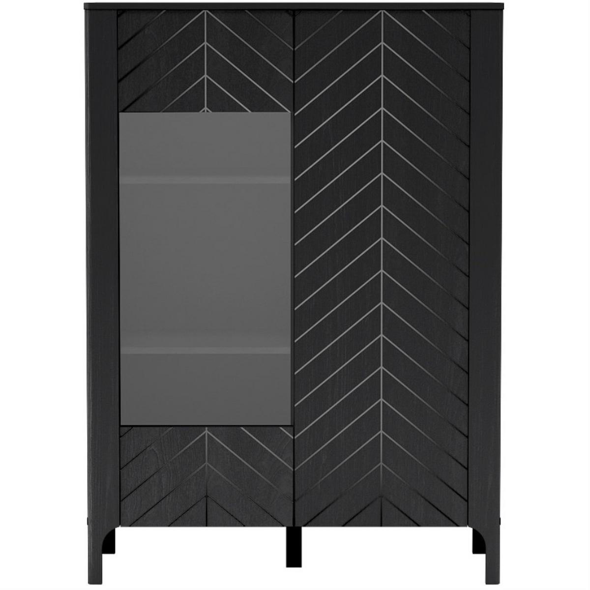 VITRINE Lume mit 2 Glastüren, 100 cm, schwarz - Schwarz, Holzwerkstoff (103/145/40.5cm) - Beautysofa