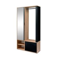 GARDEROBENSCHRANK GRATA 100/189/33 Modern Garderobenschrank Eiche Artisan - Schwarz/Eiche Artisan, Holzwerkstoff (100/189.4/33cm) - MASSENO