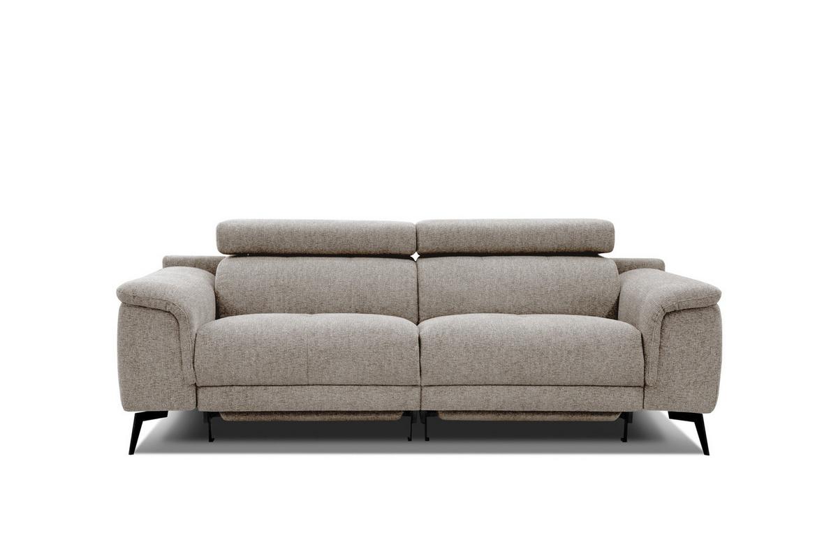 RELAXSOFA FIERO 3-Sitzer mit 2 Relaxfunktionen, taupe - Taupe/Schwarz, Holzwerkstoff/Textil (212/82/103cm) - Wozimo