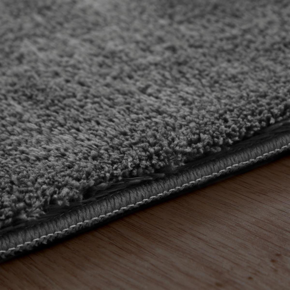KURZFLORTEPPICH, einfarbig, Anthrazit, 100 x 200 cm - Anthrazit, Textil (100/200cm) - KADIMA DESIGN