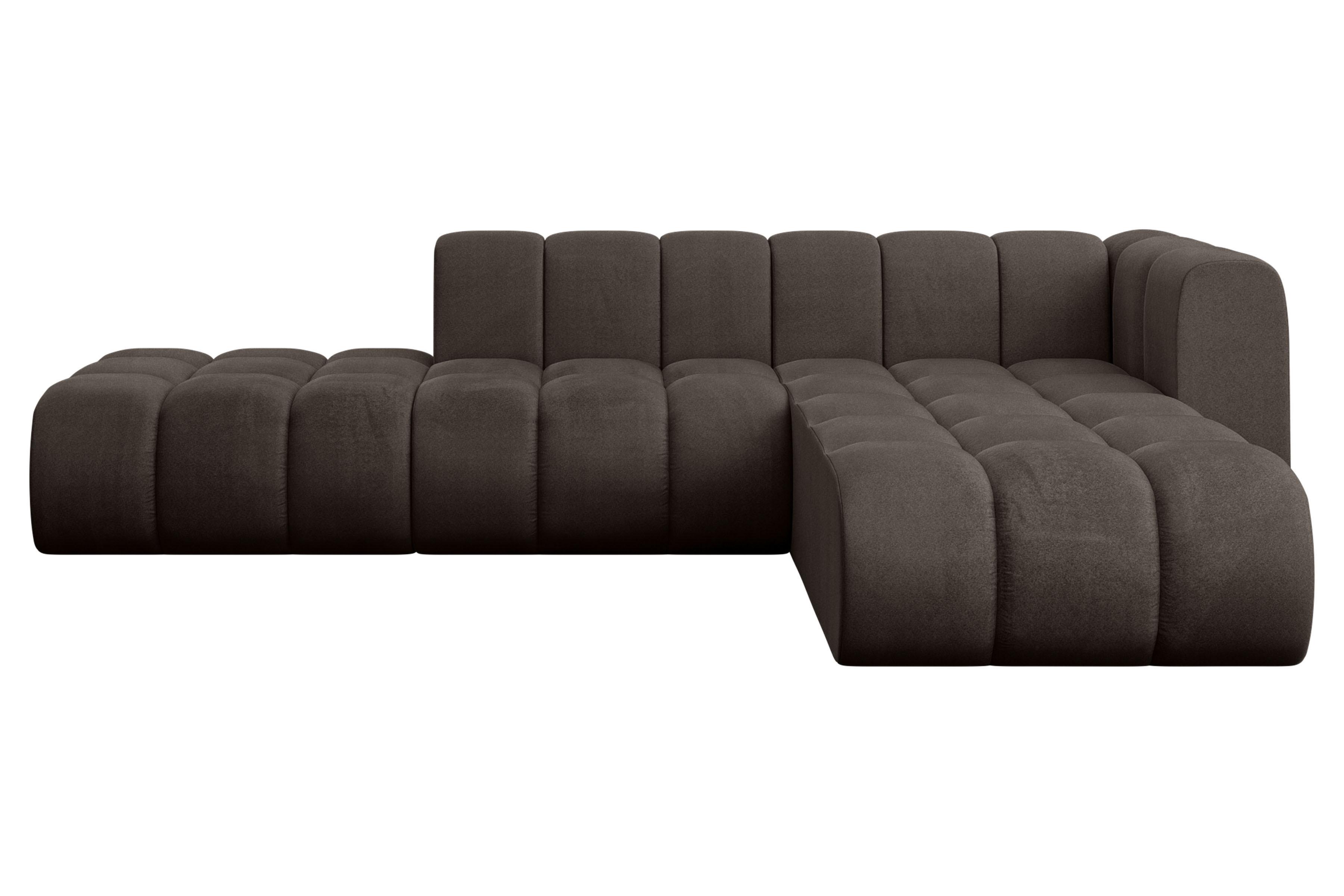 ECKSOFA modulares Sofa Zuvon-L1 - 296x177x70 cm Braun - Braun, Holzwerkstoff/Textil (296/177cm) - ALTDECOR