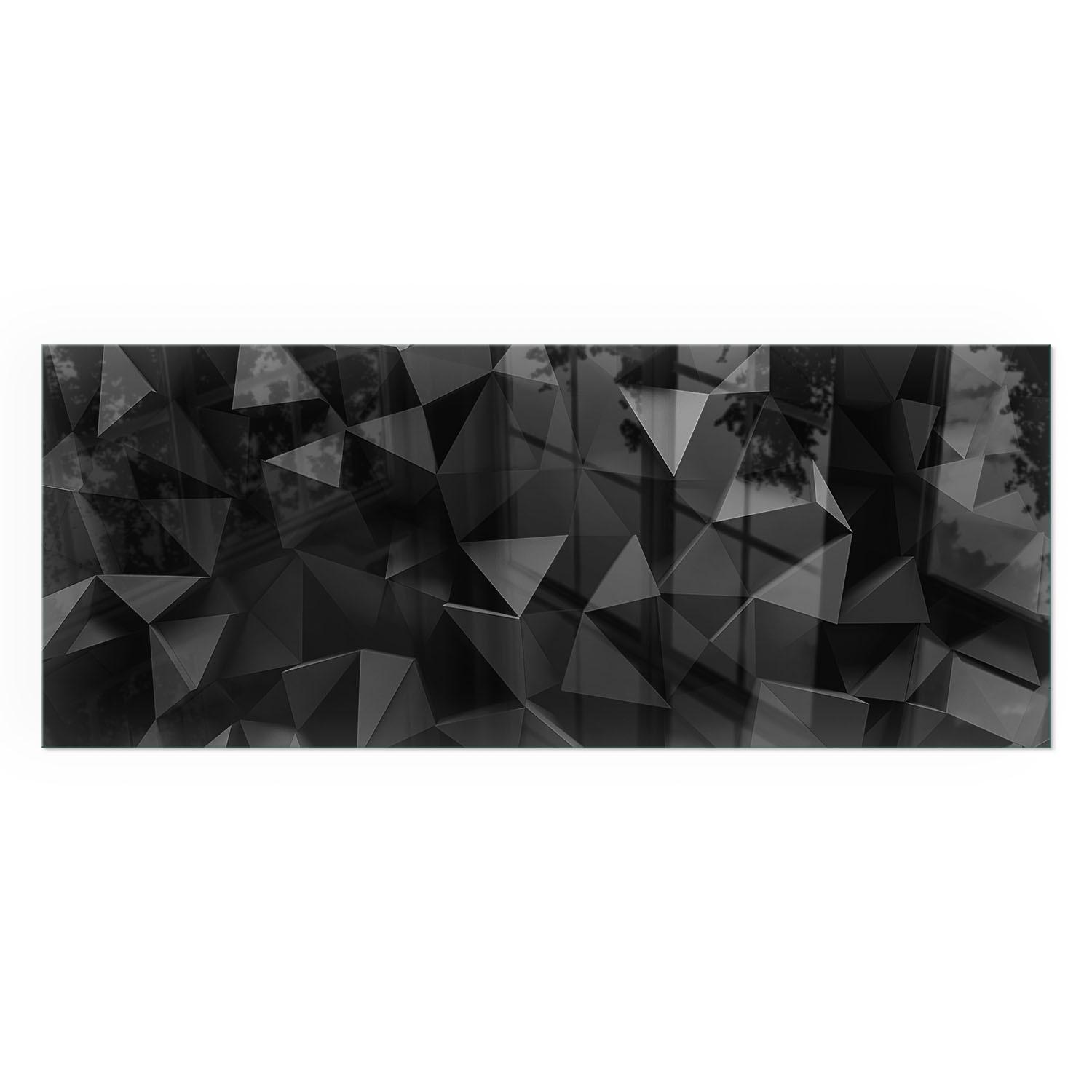 GLASPLATTE für Kamin 125x50 cm - Schwarz, Glas (125/50/0.4cm) - TULUP