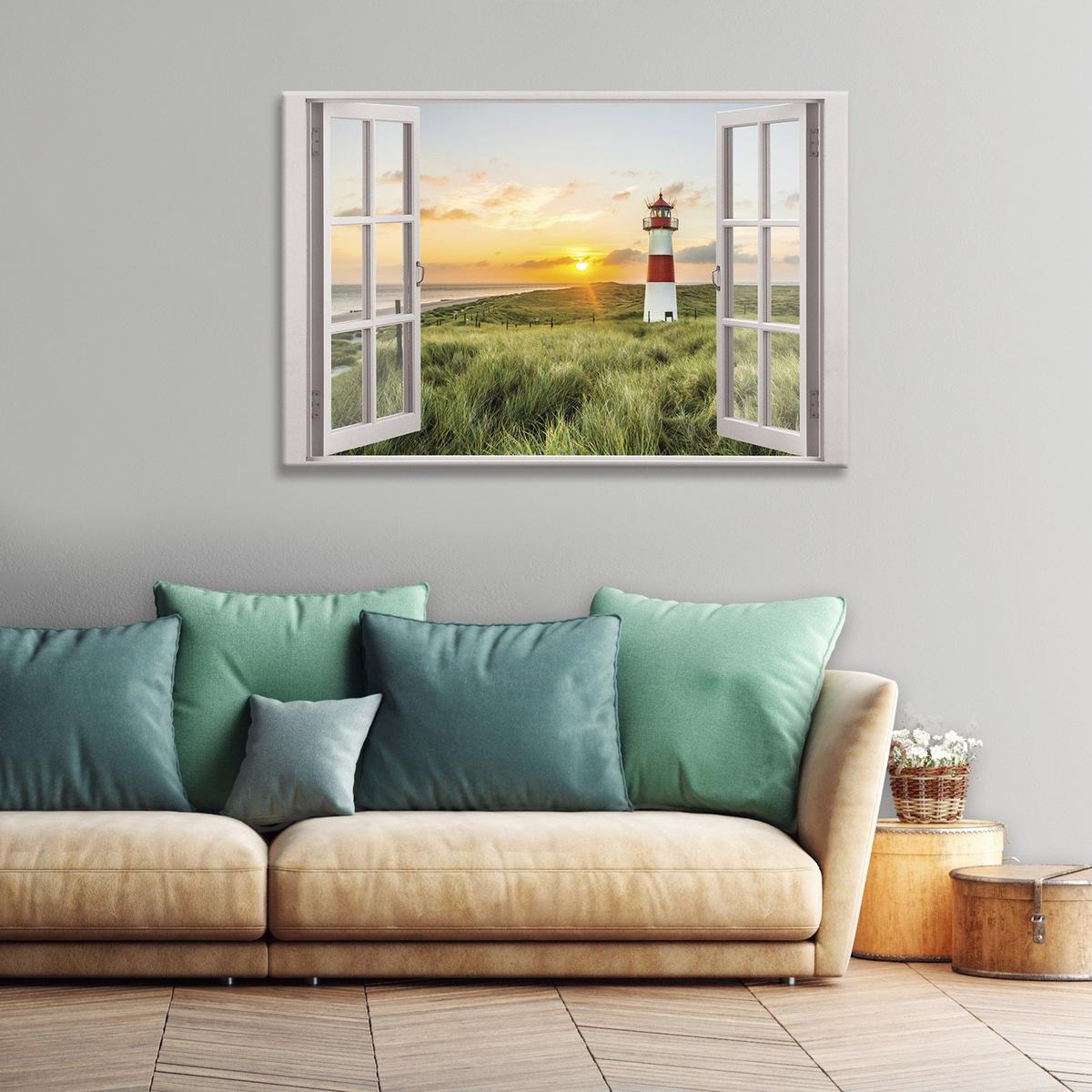 LEINWANDBILDER Strand Meer Modern 120x80 - Multicolor, Holzwerkstoff (120/80cm) - Wallarena