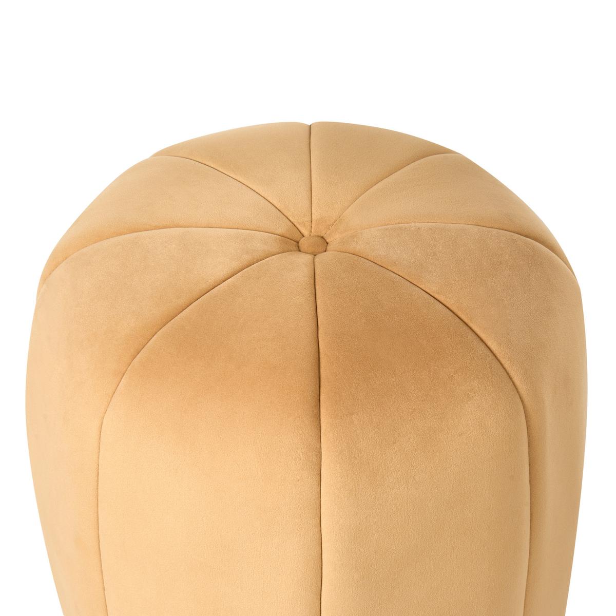 POUF Samtstoff Senfgelb Selby - Gelb, Textil (40/46/40cm) - Beliani