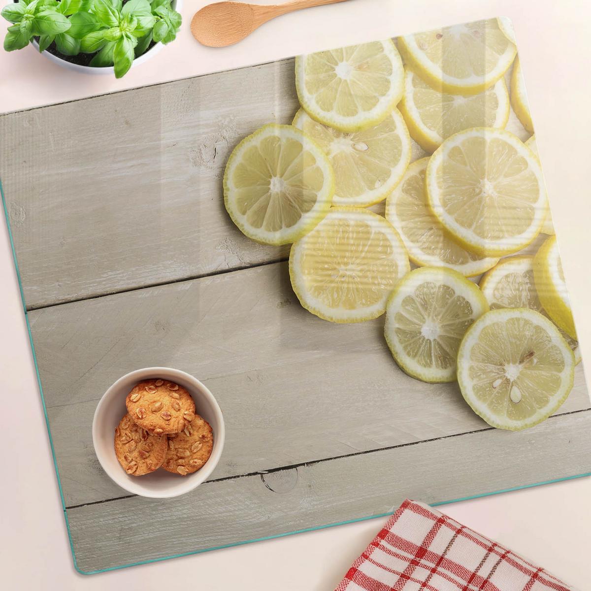GLASPLATTE 60x52 cm Zitronenholz - Gelb, Glas (60/0.4/52cm) - TULUP
