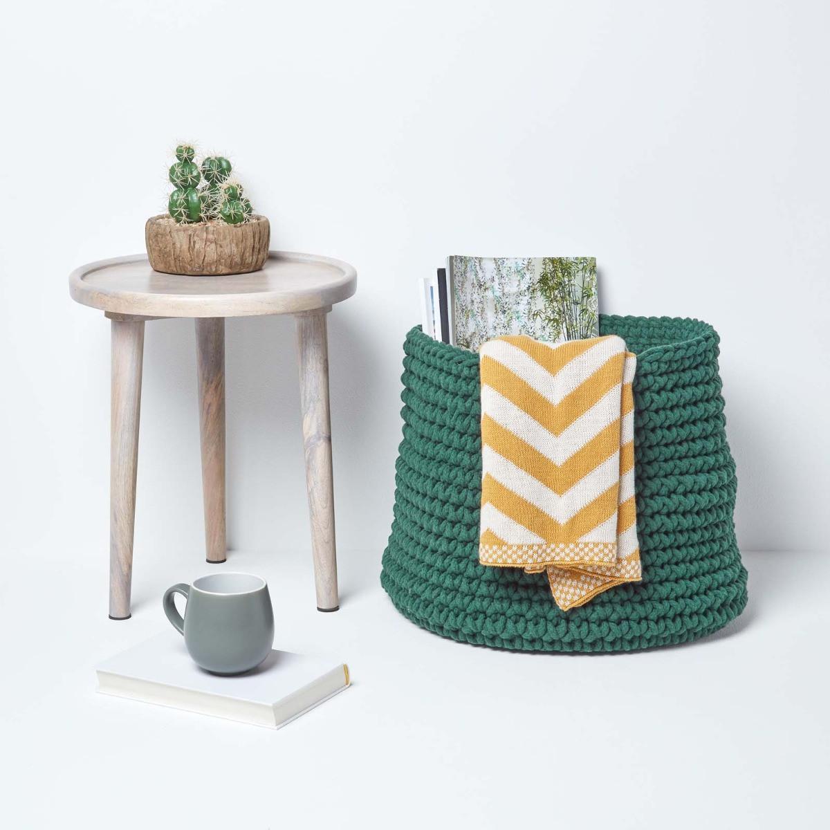AUFBEWAHRUNGSKORB Baumwolle 42/37 cm - Waldgrün, Textil (42/42/37cm) - Homescapes