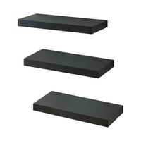 WANDREGAL-SET 3 TLG. Stranda - Schwarz, Holzwerkstoff/Metall (38/3.5/17cm) - [en.casa]