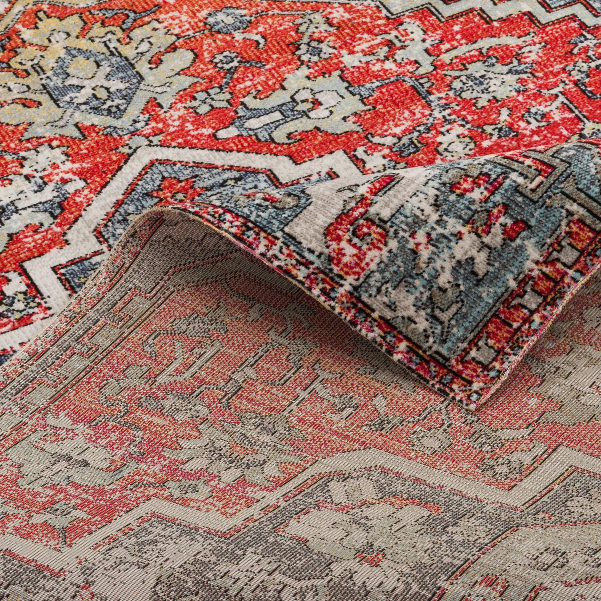 KURZFLOR DESIGNER TEPPICH MODERN VINTAGE ORIENT MUSTER - Blau, Textil (120/170cm) - Pergamon