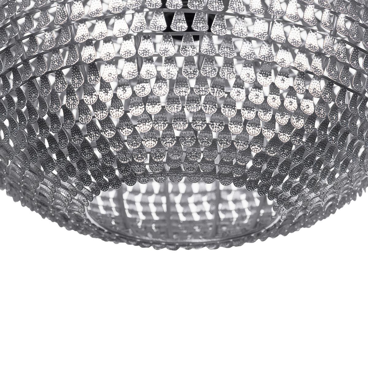 HÄNGELEUCHTE Reine 32/32/146 cm - Silberfarben, Metall (32/32/146cm) - Beliani