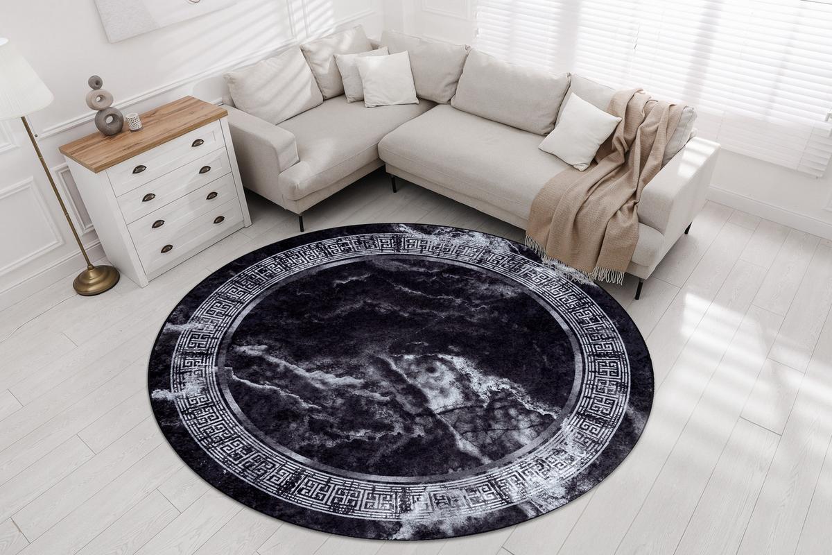 TEPPICH Miro 120 cm - Schwarz, Textil (120/120cm) - rugsX