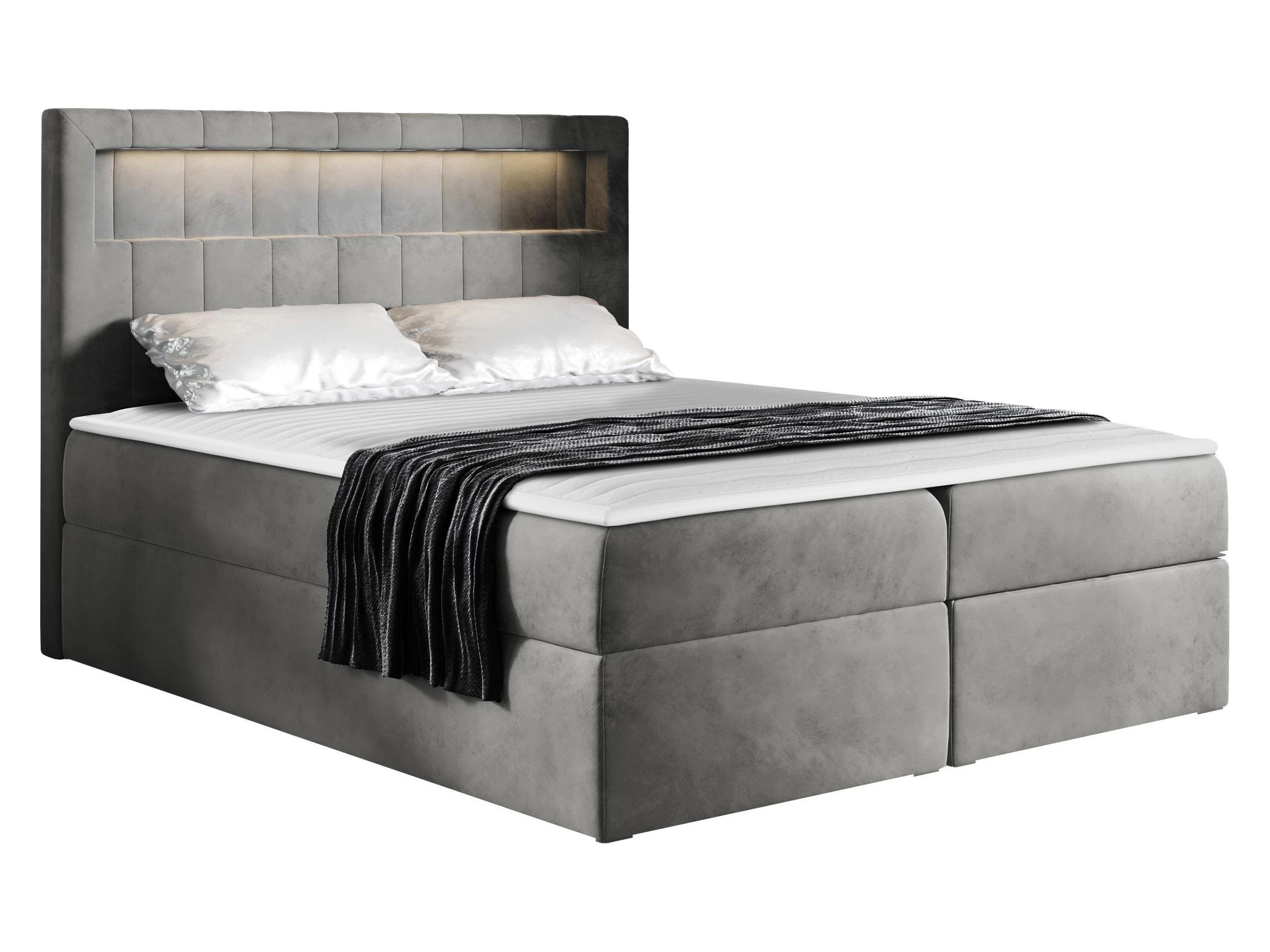 BOXBETT Aspen - H3 - Grau, Holz/Textil (160/200cm) - MIRJAN24