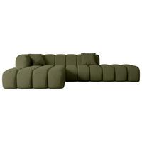 ECKSOFA Ottomane Links OLEA-L2 - 289x176x71 cm Grün - Platinfarben/Schwarz, Holzwerkstoff/Kunststoff (190/309cm) - ALTDECOR