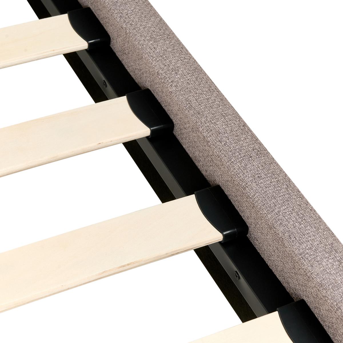 BETT mit Lattenrost 180/200 cm Stoff Taupe Corio - Taupe, Textil (180/200cm) - Beliani