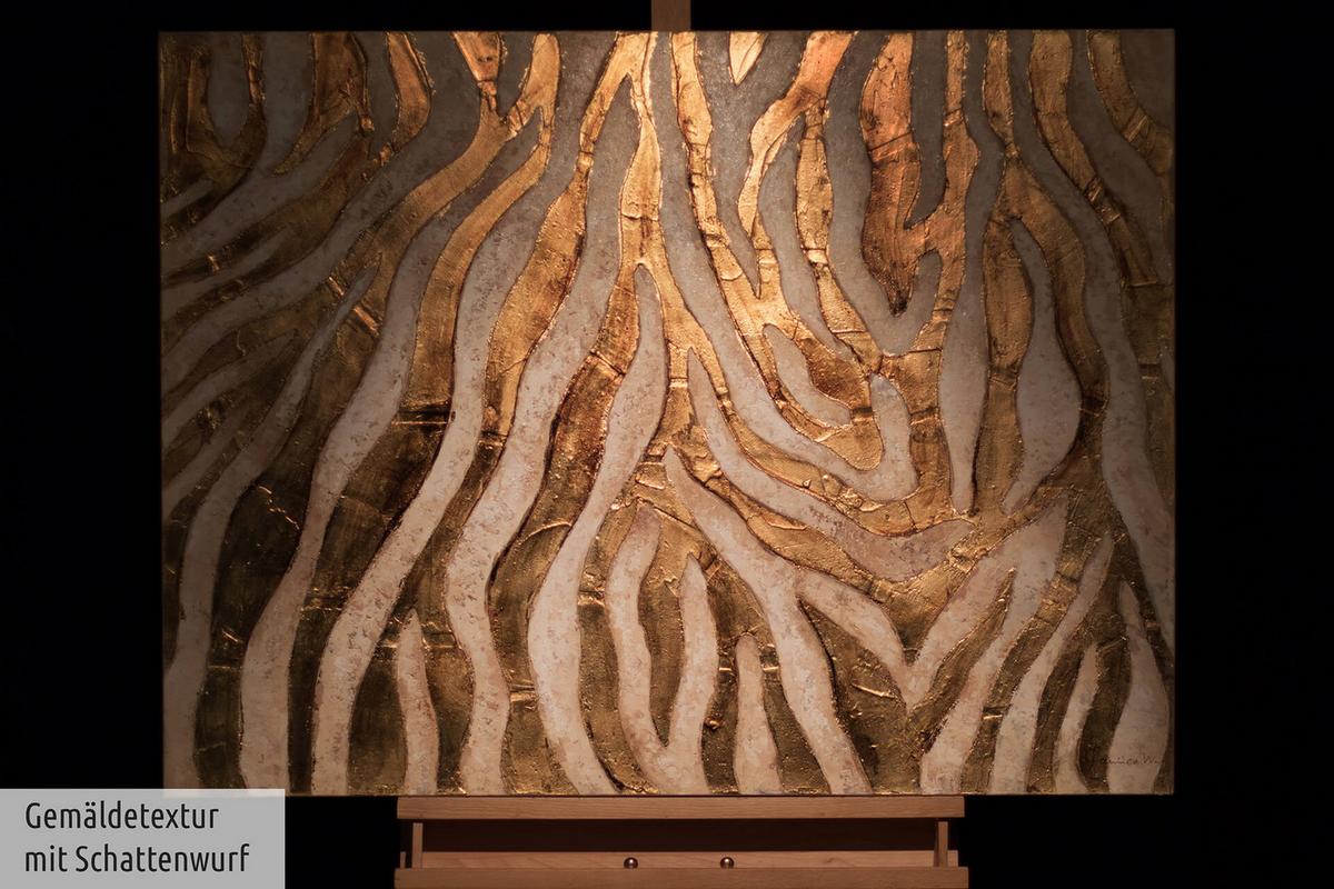 ÖLGEMÄLDE 100/75 cm - Goldfarben, Holz/Textil (100/75cm) - KUNSTLOFT