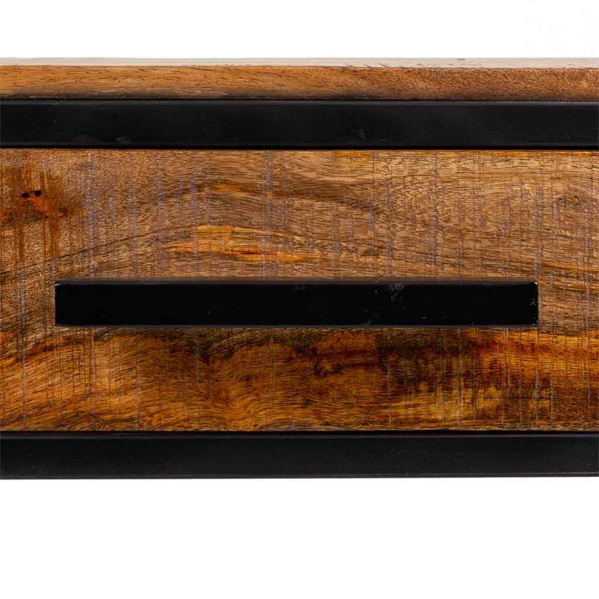 NACHTTISCH aus Metall und Holz, braun, 61x57cm - Braun, Holz (61/57/61cm) - Wanderlust