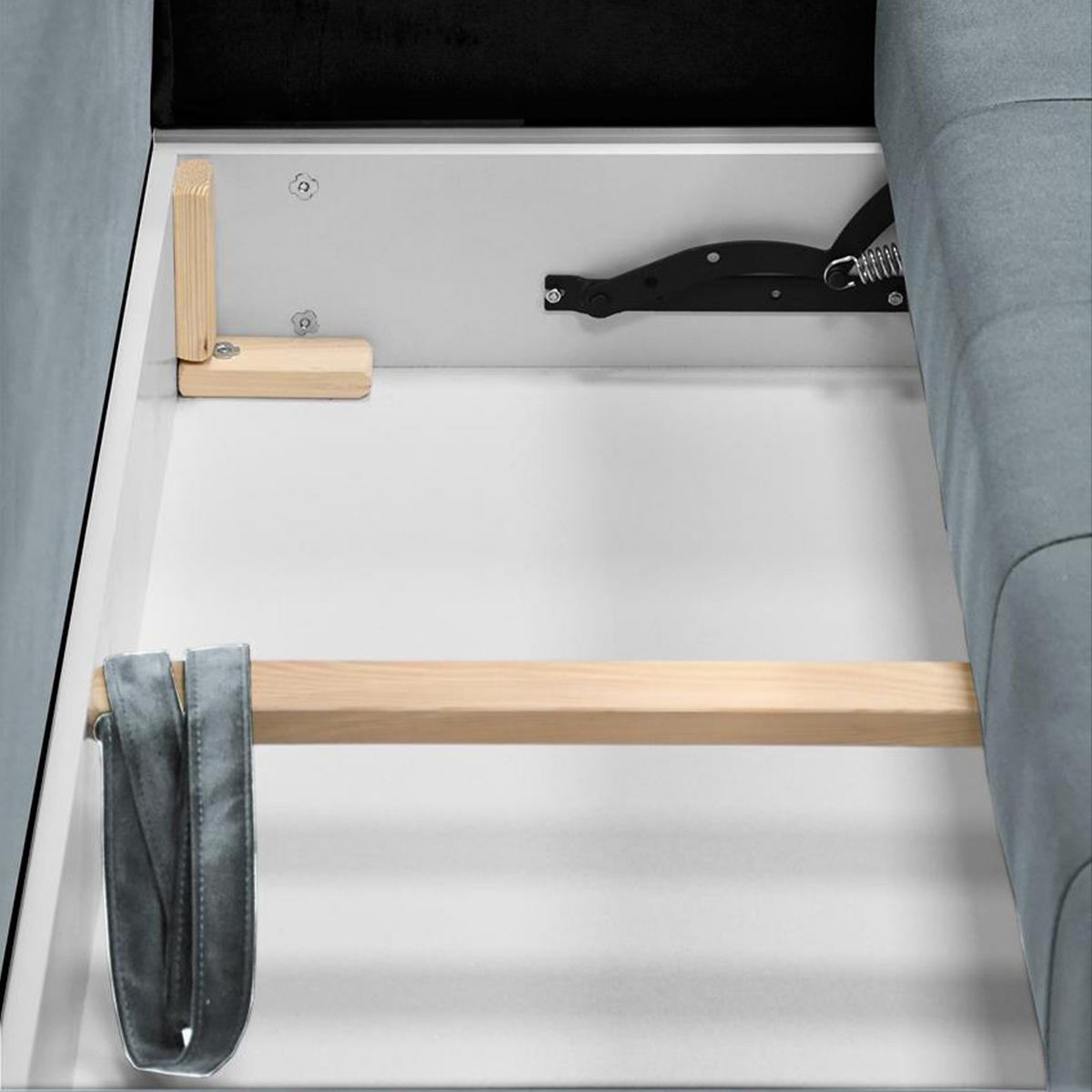 ECKSCHLAFSOFA Halant mit Bettkasten, universelle Ottomane, Veloursstoff, Hellgrau - Hellgrau, Textil (220/140cm) - Beautysofa