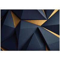 FOTOTAPETE Abstrakt Geometrisch Blau 250x175 cm - Multicolor, Papier (250/175cm) - Wallarena