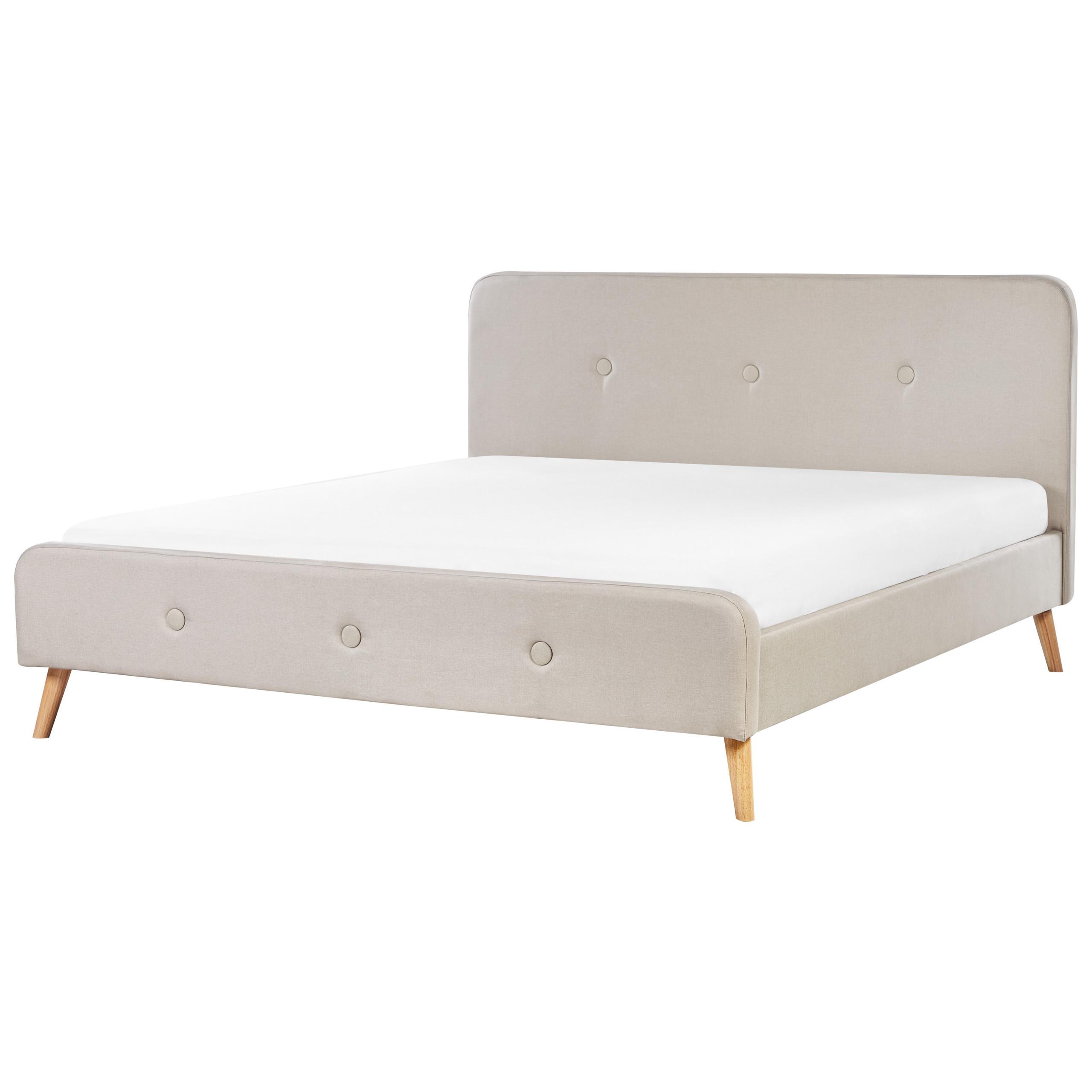 POLSTERBETT Beige 180x200 cmRennes - Hellbraun/Beige, Textil (180/200cm) - Beliani