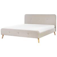 POLSTERBETT Beige 180x200 cmRennes - Hellbraun/Beige, Textil (180/200cm) - Beliani