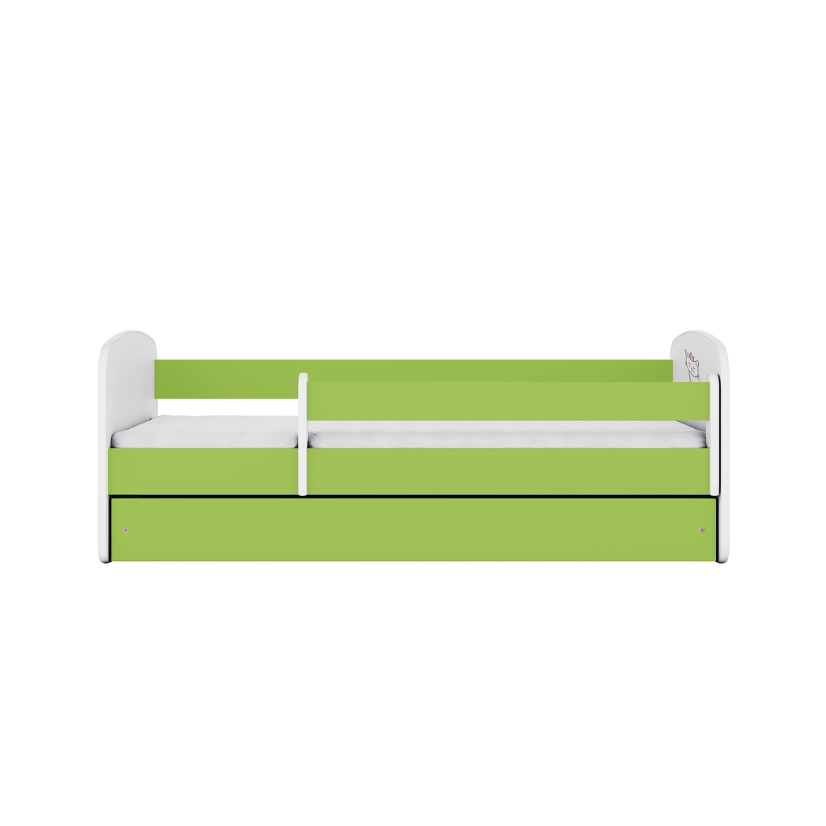 KINDERBETT Katze mit Schublade 140/70 80/61/144 - Grün, Holzwerkstoff (70/140cm) - RAUMHIRSCH FURNITURE