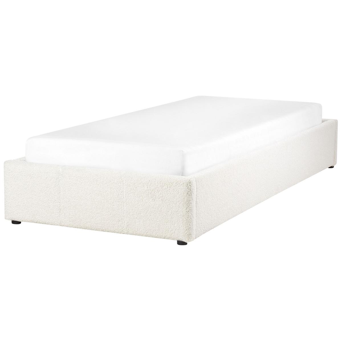 POLSTERBETT Weiß 90/200 cm Dinan - Weiß, Holz/Textil (90/200cm) - Beliani