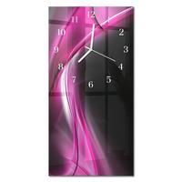 WANDUHR aus Glas 30x60 cm - Abstrakte Linien - Lila, Glas (30/60/0.4cm) - TULUP