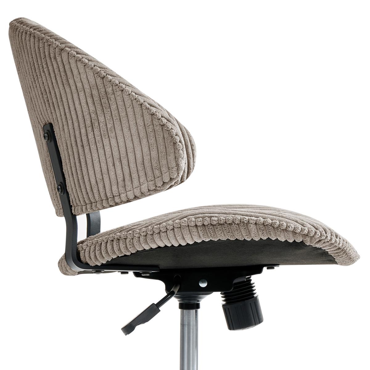 BÜROSTUHL Cord Taupe Kiana - Taupe, Textil (55/74/55cm) - Beliani