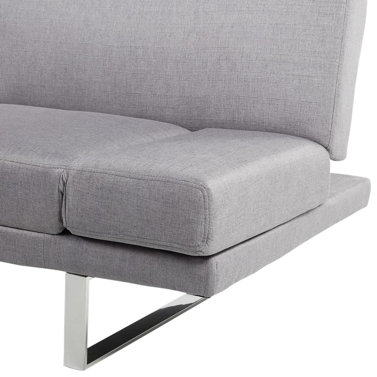 2-SITZER-SCHLAFSOFA Polyester Grau York - Hellgrau, Textil (190/81/89cm) - Beliani