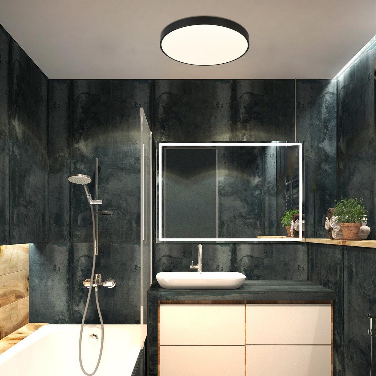 LED-DECKENLEUCHTE Albertyne 28/28/3 cm - Schwarz, Kunststoff (28/28/3cm) - Nettlife