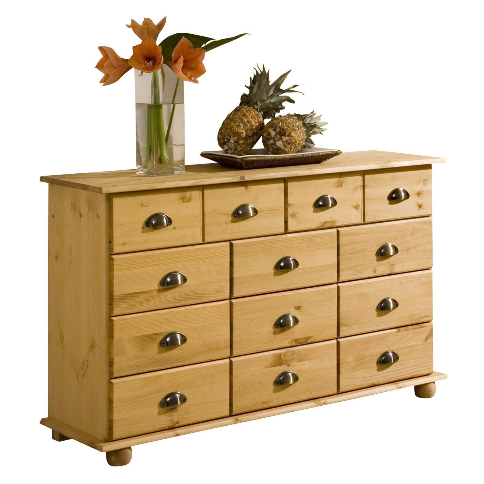 APOTHEKERKOMMODE COLMAR gebeizt/gewachst - Kieferfarben, Holz (117/73/35cm) - IDIMEX