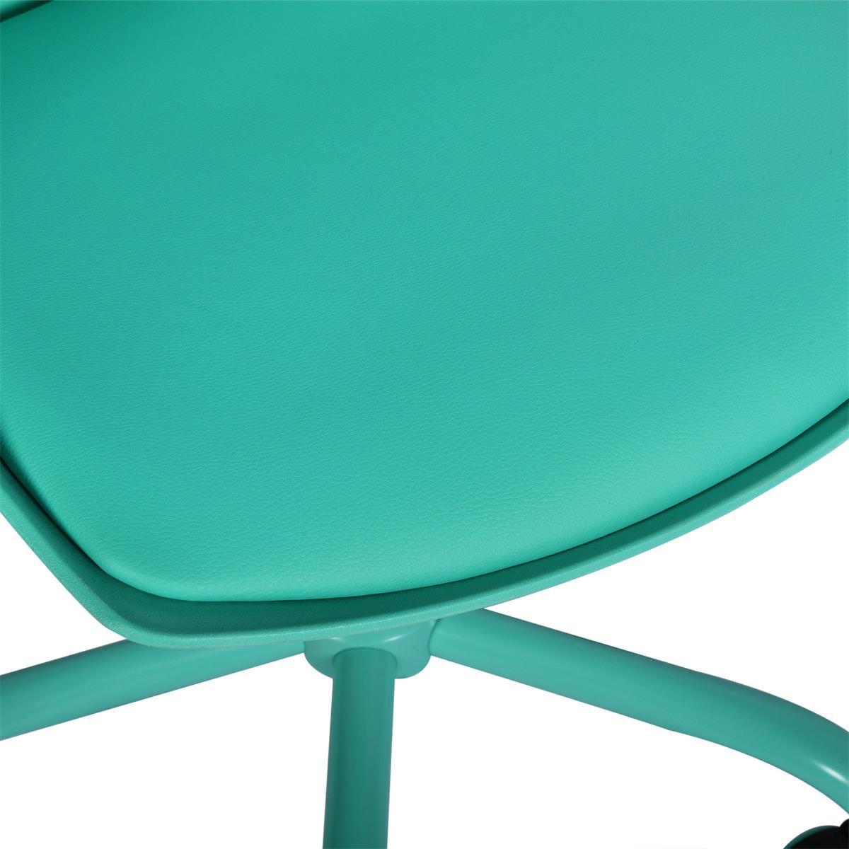 DREHSTUHL Leder Kunststoff Grün - Grün, Kunststoff/Metall (38/85/39cm) - Urban Meuble
