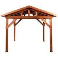 PAVILLON Tannenholz 296/350 cm Braun/Grau Secchia - Dunkelgrau/Braun, Holz (296/256/350cm) - Beliani