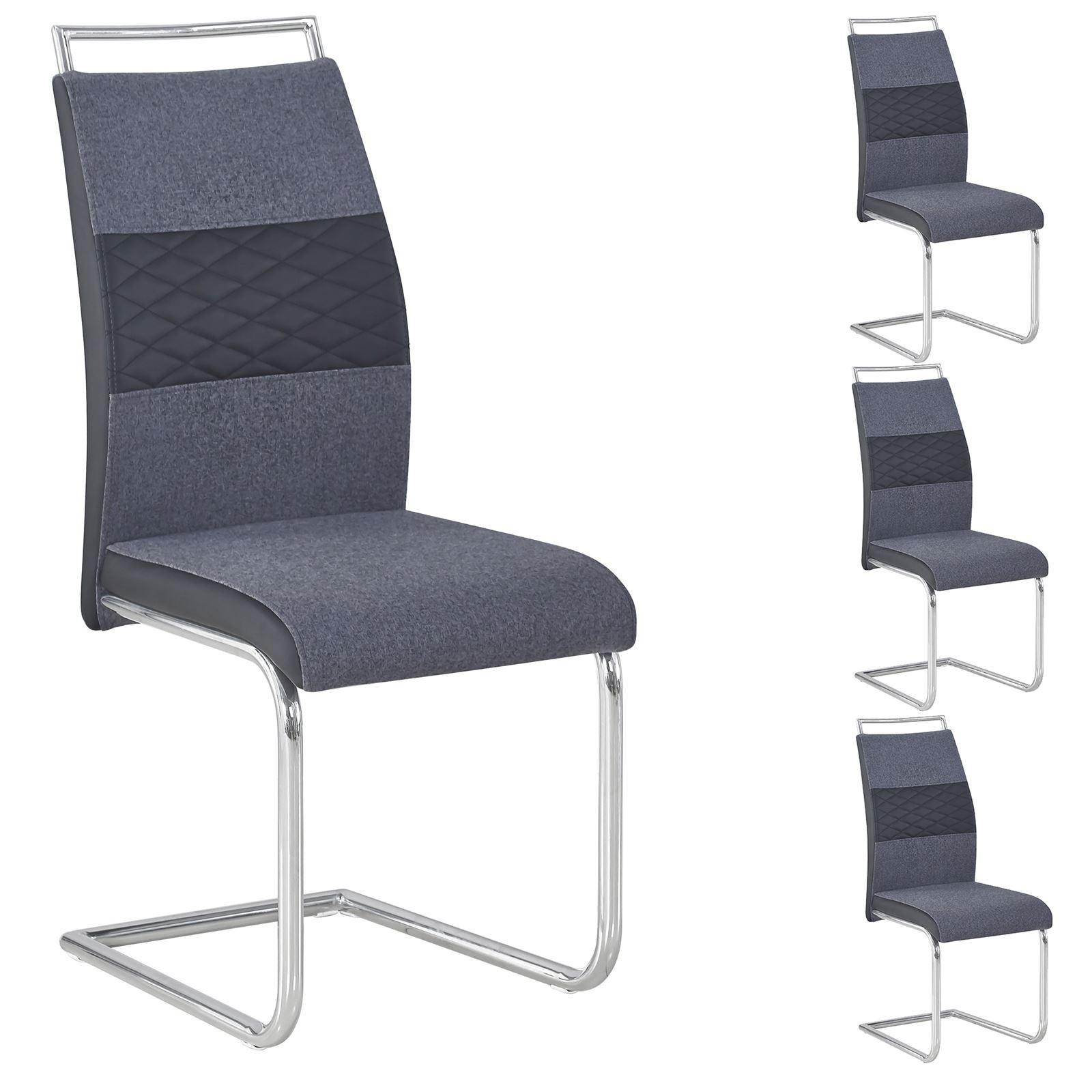 ESSZIMMERSTUHL ERZA 4er-Set dunkelgrau - Dunkelgrau, Textil (42/101/58cm) - CARO-Möbel