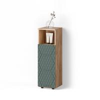 MIDISCHRANK Ronco Grün/Goldkraft Eiche 30 x 95 cm - Honigeiche/Grün, Holzwerkstoff (30/95/30cm) - Livinity®
