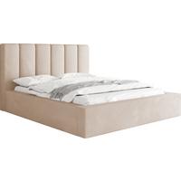 POLSTERBETT Amira mit Bettkasten, Beige Samt 200x200 cm - Ecru/Beige, Holzwerkstoff/Kunststoff (200/200cm) - WFL GROUP