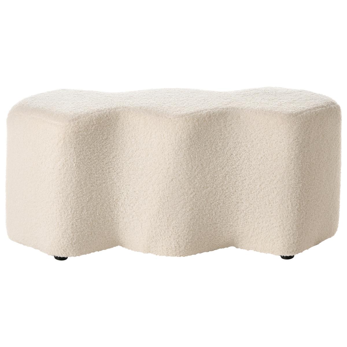 POLSTERBANK Bouclé Cremeweiß Littleton - Creme, Textil (86/38/30cm) - Beliani