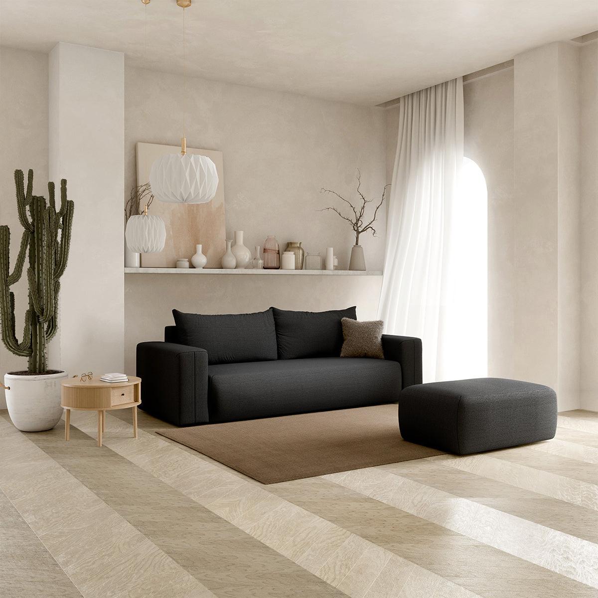SOFA Bliss 3 Sitzplätze Dunkelgrau - Grau, Holz (252/72/97cm) - Petits-meubles