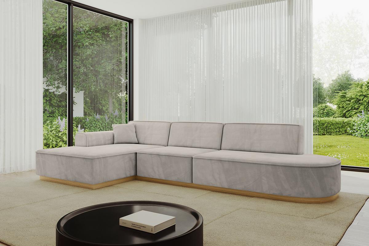 ECKSOFA Ottomane Links IREA-L2-v2 - 328x171x83 cm Hellbraun - Hellbraun, Holzwerkstoff/Textil (328/171cm) - ALTDECOR
