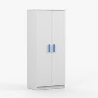 DREHTÜRENSCHRANK 80/192/50 cm 2-türig Jonas I 06 Grau/Weiß + blaue Griffe - Blau/Weiß, Holz/Holzwerkstoff (80/192/50cm) - imoebel24