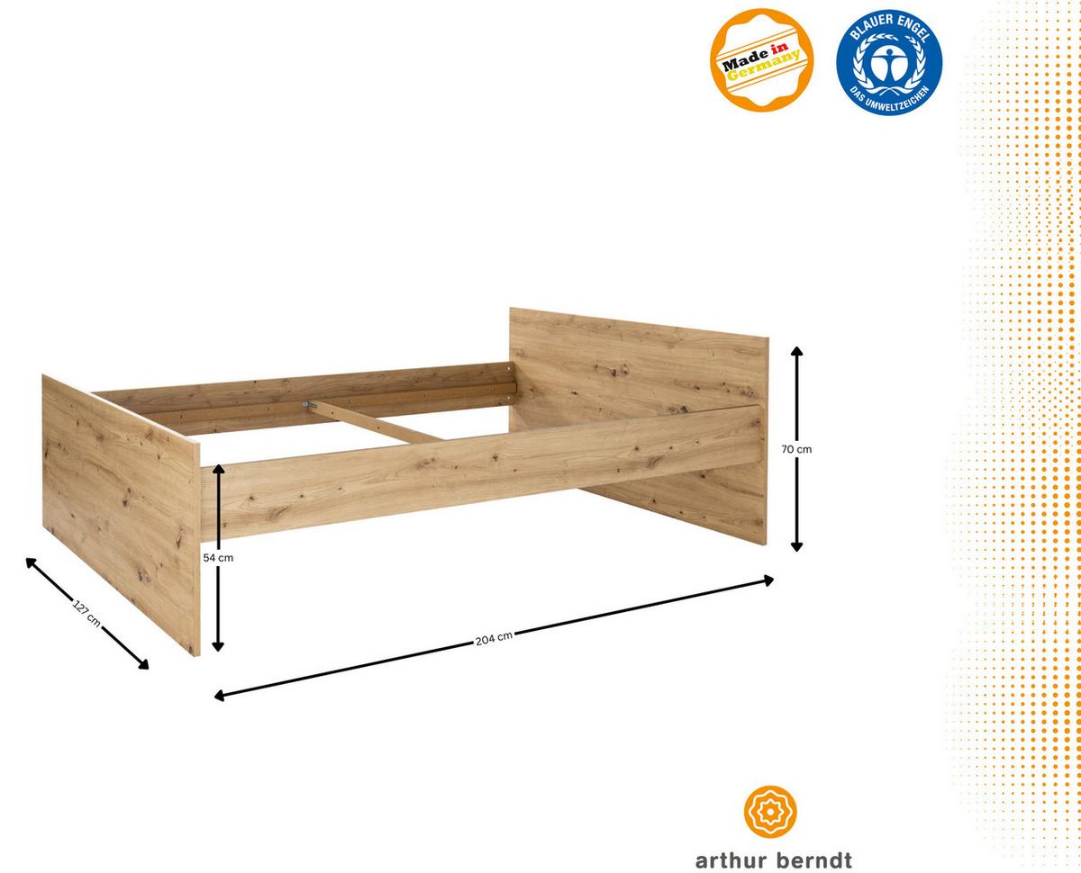 JUGENDBETT Alessio 120 x 200 cm - Eiche Artisan, Holzwerkstoff (120/200cm) - arthur berndt