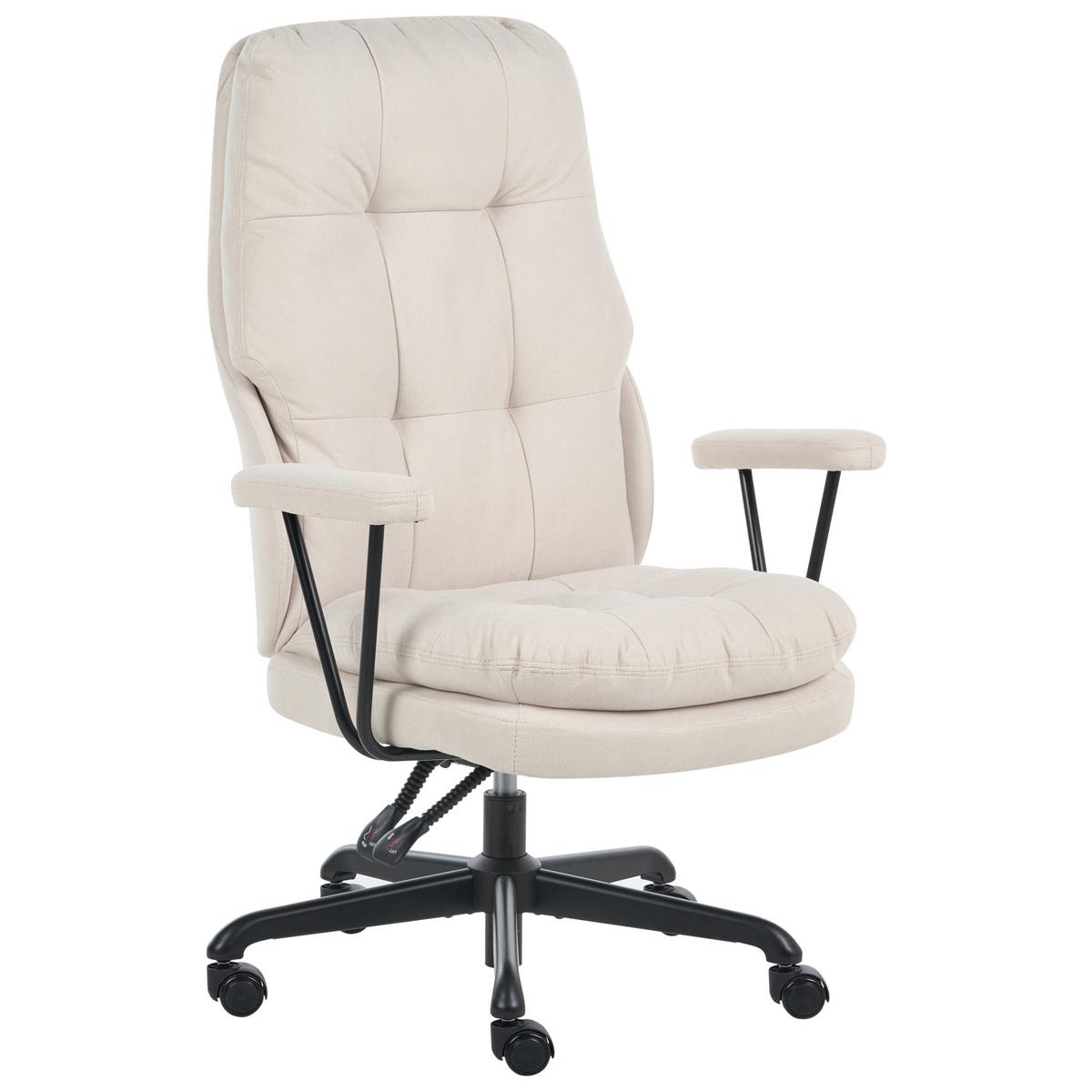 BÜROSTUHL Stoff Cremeweiß Melocush - Creme, Textil (75/106/66cm) - Beliani