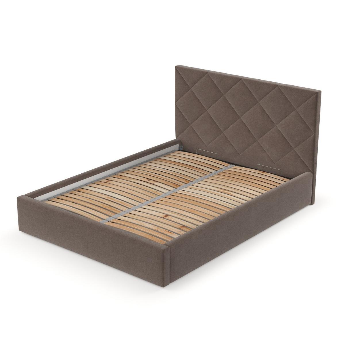 POLSTERBETT Torno 140/200 cm Braun im Asti Stoff - Schwarz/Naturfarben, Holz/Holzwerkstoff (140/200cm) - AltaBeds